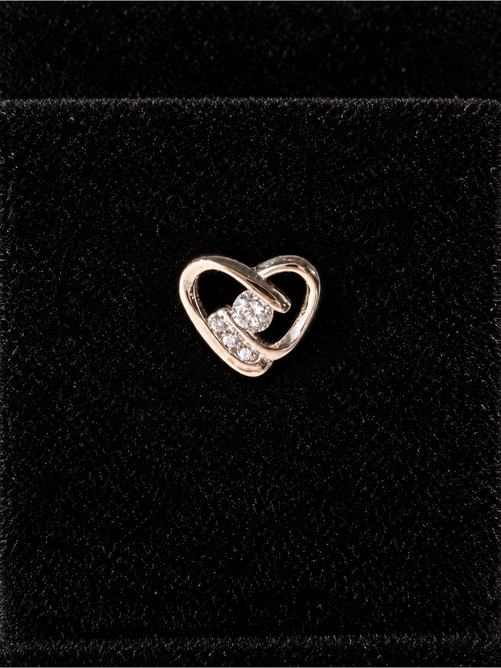 Tiny Sterling Silver Heart Earrings with Clear Accent Stones